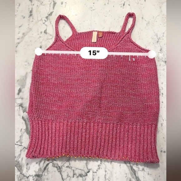 Anthropologie’s Pilcro Crochet Top petal Pink M boho coquette cottagecore H - Picture 5 of 6